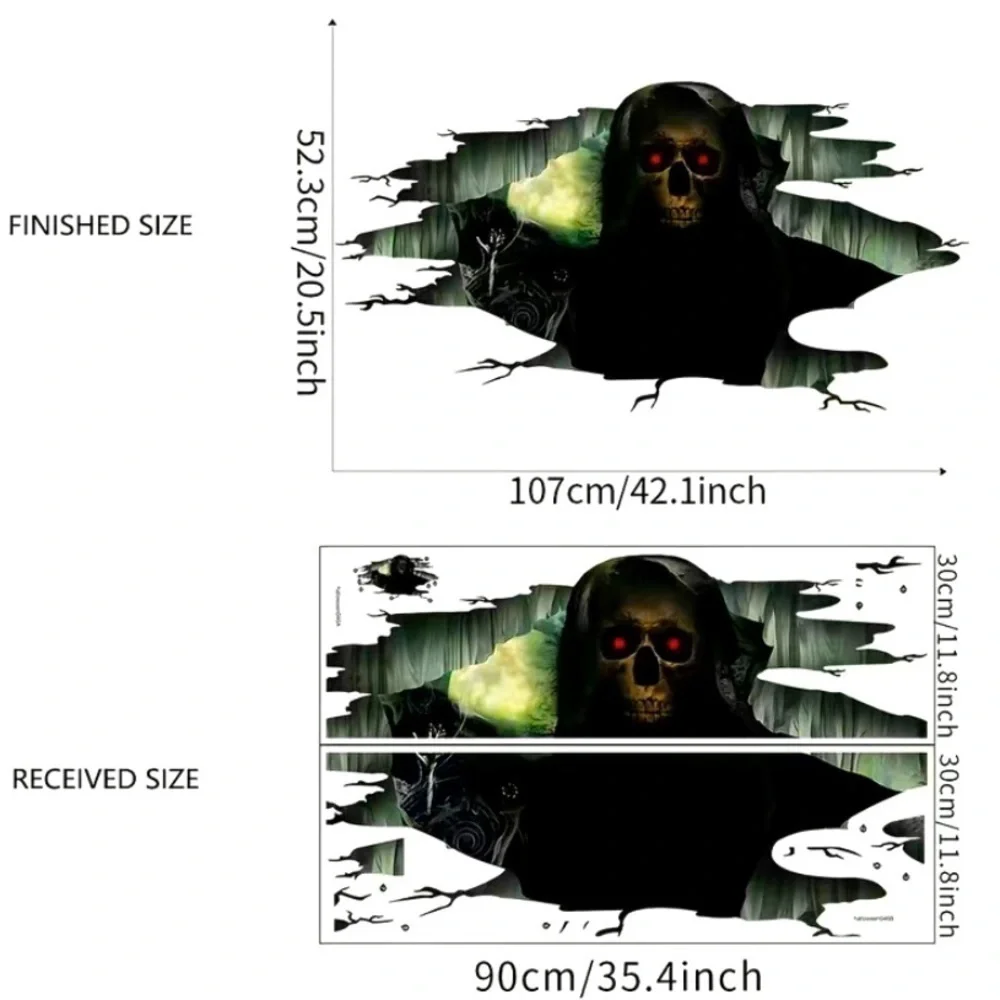 3D HALLOWEEN Gothic Decal Scary Grunge Holiday Vampy Horror Party
